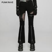 Gothic elastic flare pants