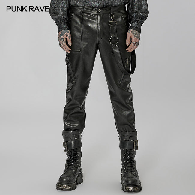 Punk daily PU leather pants