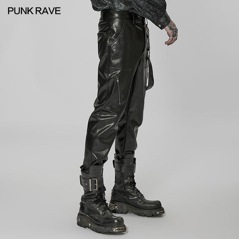 Punk daily PU leather pants