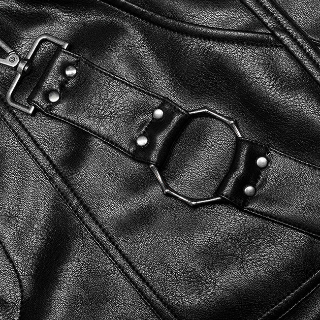 thumbnail image 2 of Mens Black Cowhide Leather Cargo Pants With Knee Pads – Biker & Punk Style By Wonswani 2 of 5