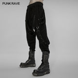 Post-apocalyptic style loose crotch pants