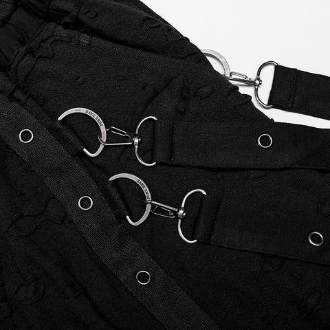 Dark loose crotch pants