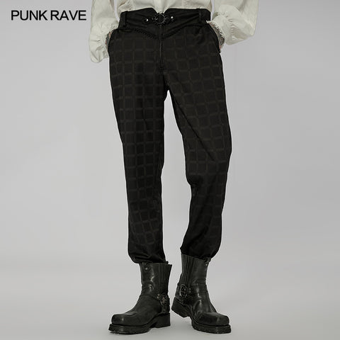 Goth plaid long pants