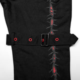 Dark Embroidered Flared Pants