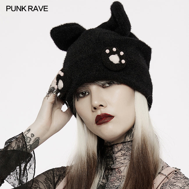 Cute claw print knitted hat
