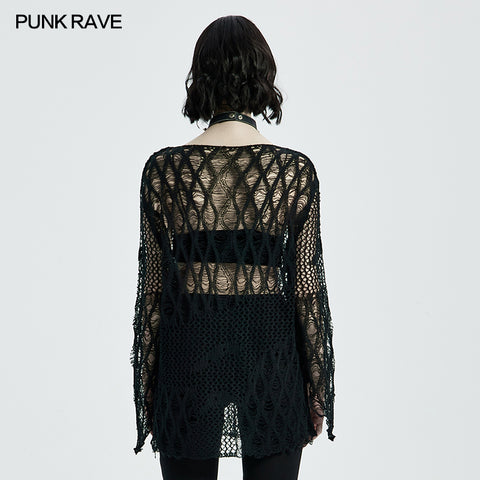 Irregular hollow sweaters