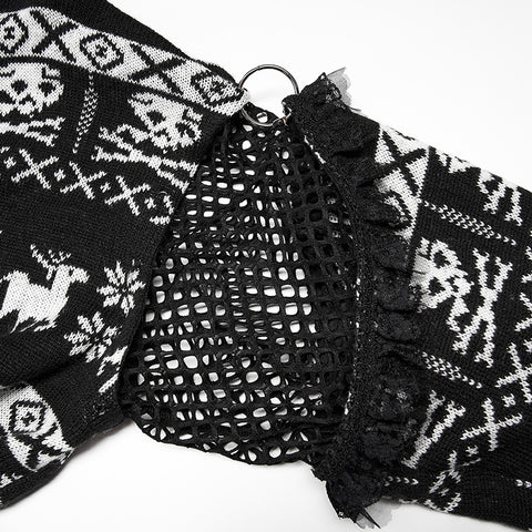 Punk loose pullover sweater
