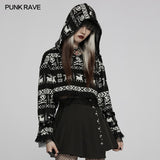 Cute skull hooded short sweater