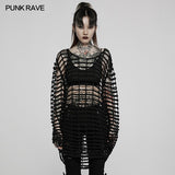Gothic large mesh loose sweater