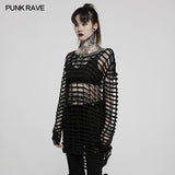 Gothic large mesh loose sweater