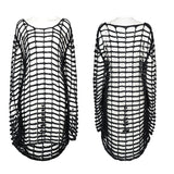 Gothic large mesh loose sweater