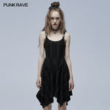 Goth asymmetric slip dress