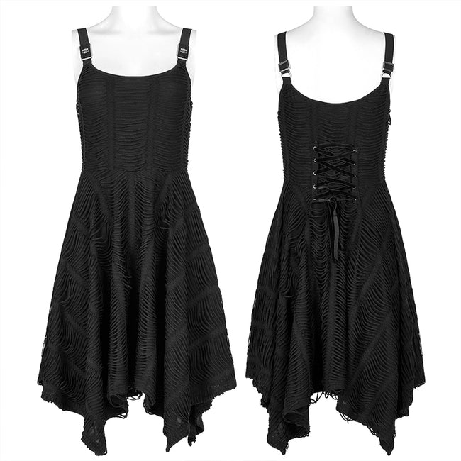 Goth asymmetric slip dress