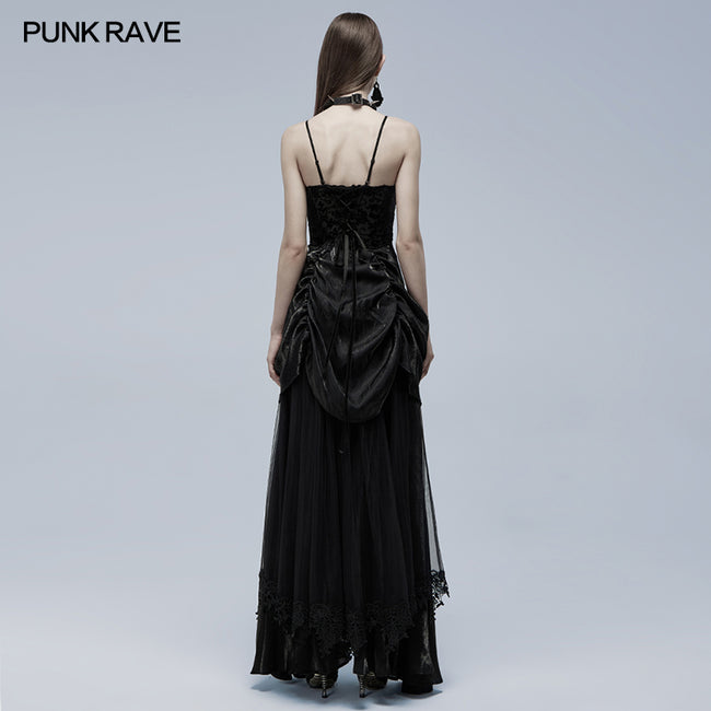 Punk Rave Maxi long dress -XL- Dark Faerie Black/Red Punk Rave Maxi long dress -XL- Dark Faerie Black/Red