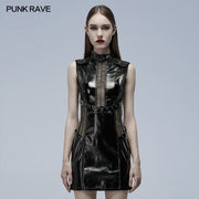 Gothic patent leather hollowed out dress