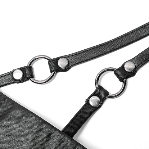 Punk low waist leopard pleated skirt