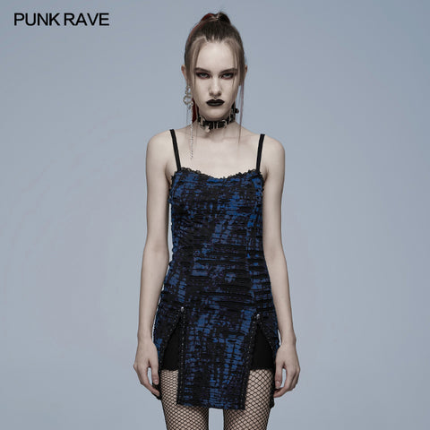 Gothic abstract print slip dress