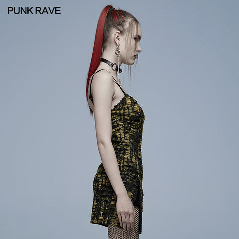 Gothic abstract print slip dress