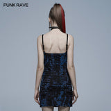 Gothic abstract print slip dress