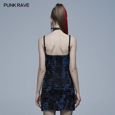 Gothic abstract print slip dress