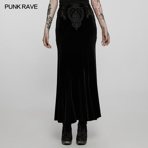 Goth gorgeous velvet fishtail skirt