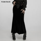 Goth gorgeous velvet fishtail skirt