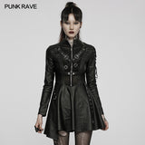 Faux Leather sexy long sleeve dress