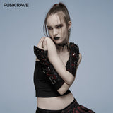 Punk heavy metal open line gloves