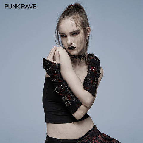 Punk heavy metal open line gloves