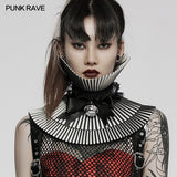 Gothic  black-and-white 3D bow collar
