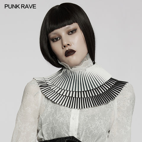 Gothic  black-and-white 3D bow collar