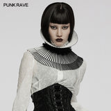 Gothic  black-and-white 3D bow collar