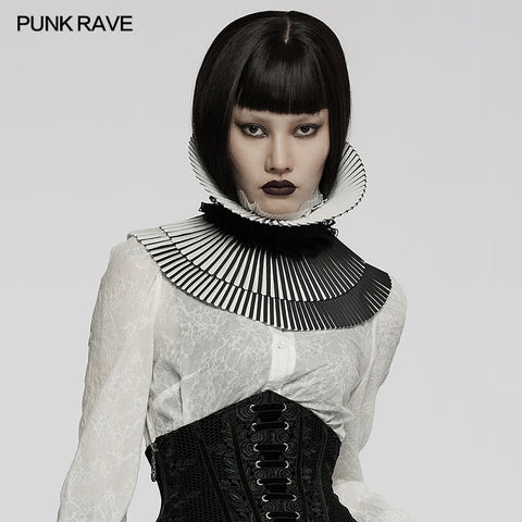 Gothic  black-and-white 3D bow collar