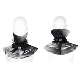 Gothic  black-and-white 3D bow collar