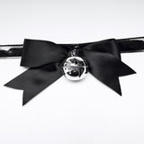 Gothic  black-and-white 3D bow collar
