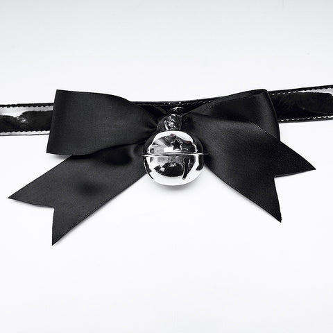 Gothic  black-and-white 3D bow collar