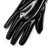 Punk patent leather gloves