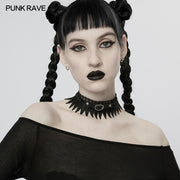 Gothic faux feather choker