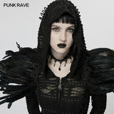Gothic faux feather shoulder accessory