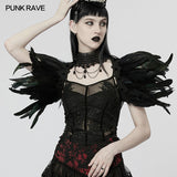 Gothic faux feather shoulder accessory