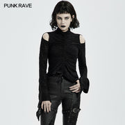 Gothic Drawstring Long Sleeve T-shirt