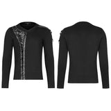 Gothic V-Neck Long Sleeve T-sleeve