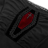 Gothic slash neck A line long sleeve T-shirt