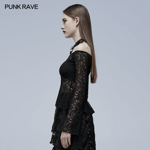 Gothic perspective lace blouse