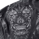 Gothic skeleton print mesh T-shirt