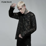 Punk Daily Wear Skull Mesh Long Sleeve T-shirt