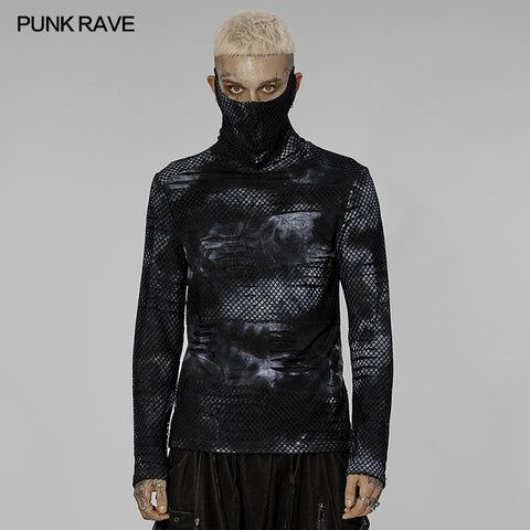 Goth one-piece masked long sleeve T-shirt