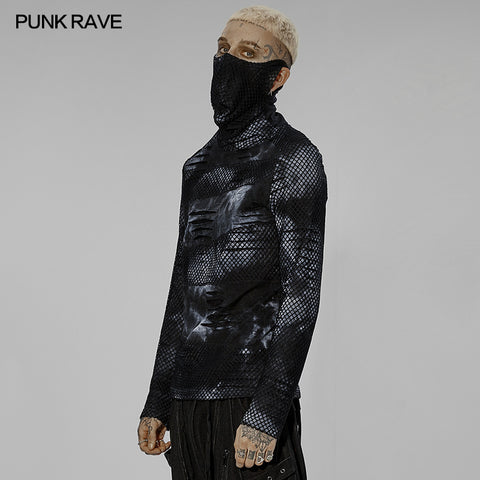 Goth one-piece masked long sleeve T-shirt