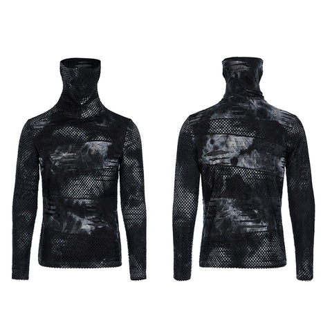 Goth one-piece masked long sleeve T-shirt