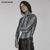 Post-apocalyptic style tight gauze T-shirt